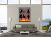 Dominic-Liam,Modern & Contemporary,Animals,silhoutte,people,cats,animals,birds,Pale Green,Charcoal Gray,Gray,Tan Orange,Lavender Purple,White,Black