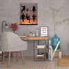 Dominic-Liam,Modern & Contemporary,Animals,silhoutte,people,cats,animals,birds,Pale Green,Charcoal Gray,Gray,Tan Orange,Lavender Purple,White,Black