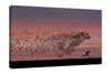 Dominic-Liam,Modern & Contemporary,Animals,birds,man,dog,silhouttes,Charcoal Gray,Gray,Black,Pale Green,Blue,White