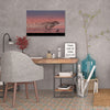 Dominic-Liam,Modern & Contemporary,Animals,birds,man,dog,silhouttes,Charcoal Gray,Gray,Black,Pale Green,Blue,White