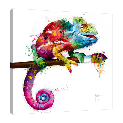 Patrice-Murciano,Modern & Contemporary,Animals,camflouge,iguana,paintbrush,paint drips,Red,Mist Gray,Charcoal Gray,Coral Pink