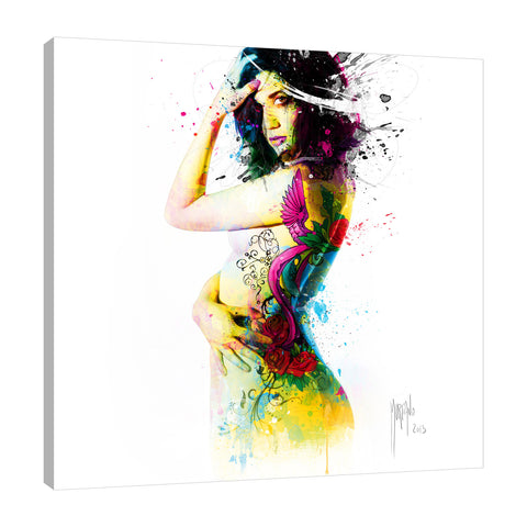Patrice-Murciano,Modern & Contemporary,Floral & Botanical,woman,flowers,florals,splatters,Salmon Pink,Black,White,Gray