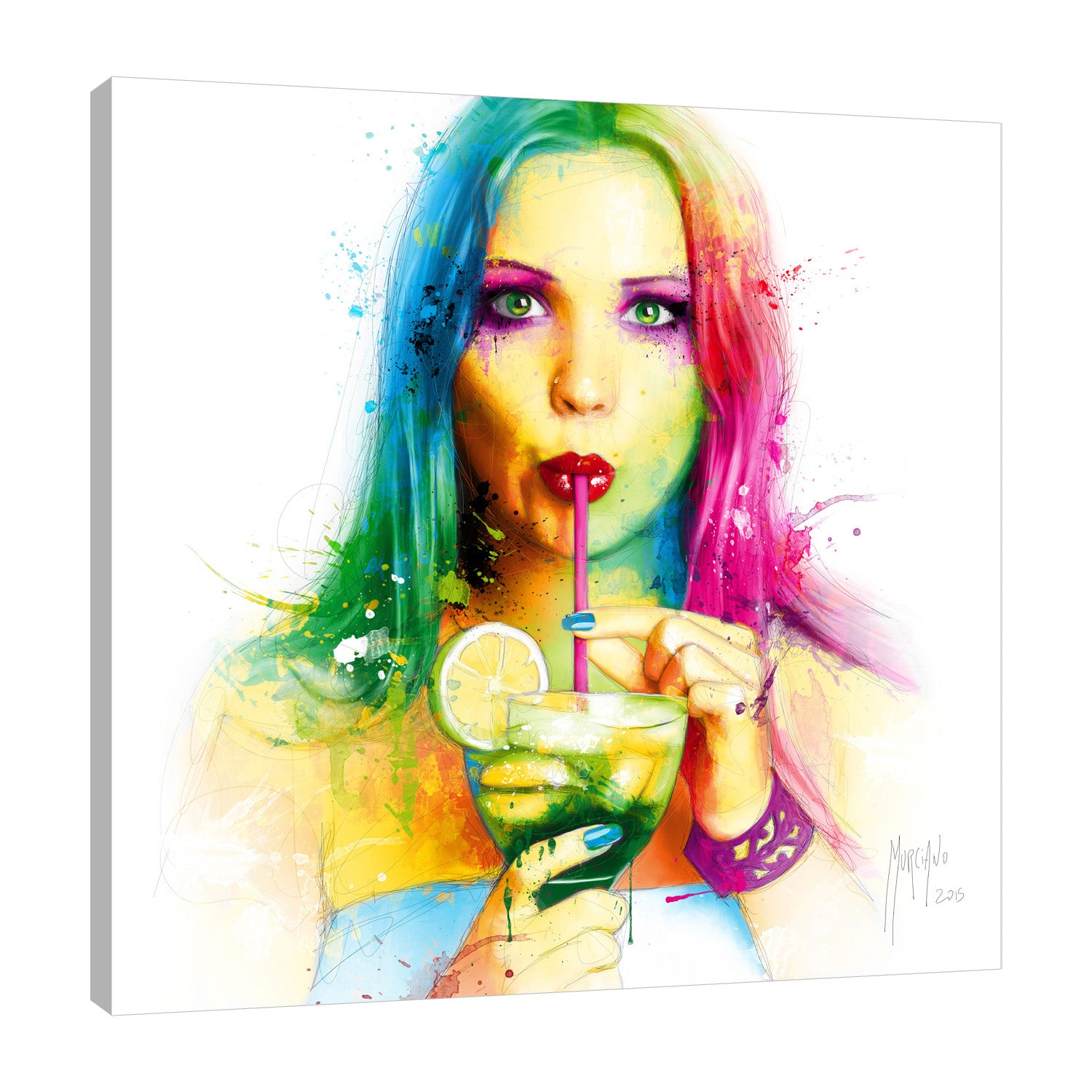 Patrice-Murciano,Modern & Contemporary,People,salsa,caliente,woman,ombre,Coral Pink,Gray,White,Mist Gray,Tan Orange