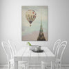 Ashley-Davis,Modern & Contemporary,Buildings & Cityscapes,hot air balloon,chrysler balloon,buildings,cityscrapes,Blue,Lime Green,Mint Blue,Charcoal Gray,Red,White,Gray