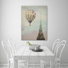 Ashley-Davis,Modern & Contemporary,Buildings & Cityscapes,hot air balloon,chrysler balloon,buildings,cityscrapes,Blue,Lime Green,Mint Blue,Charcoal Gray,Red,White,Gray