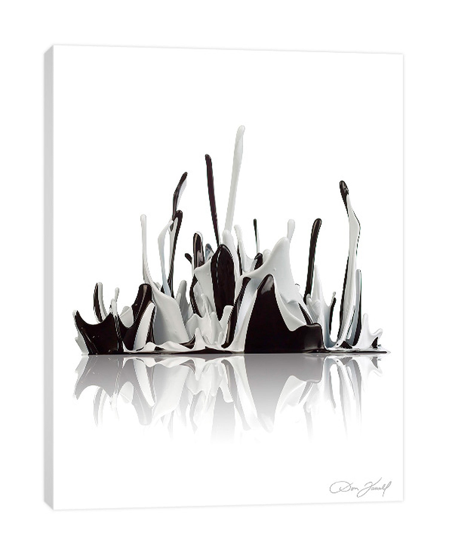 Don-Farrall,Modern & Contemporary,Abstract,absrtact,paint,drips,white,black,painting,Mist Gray,Tan Orange,Black,White