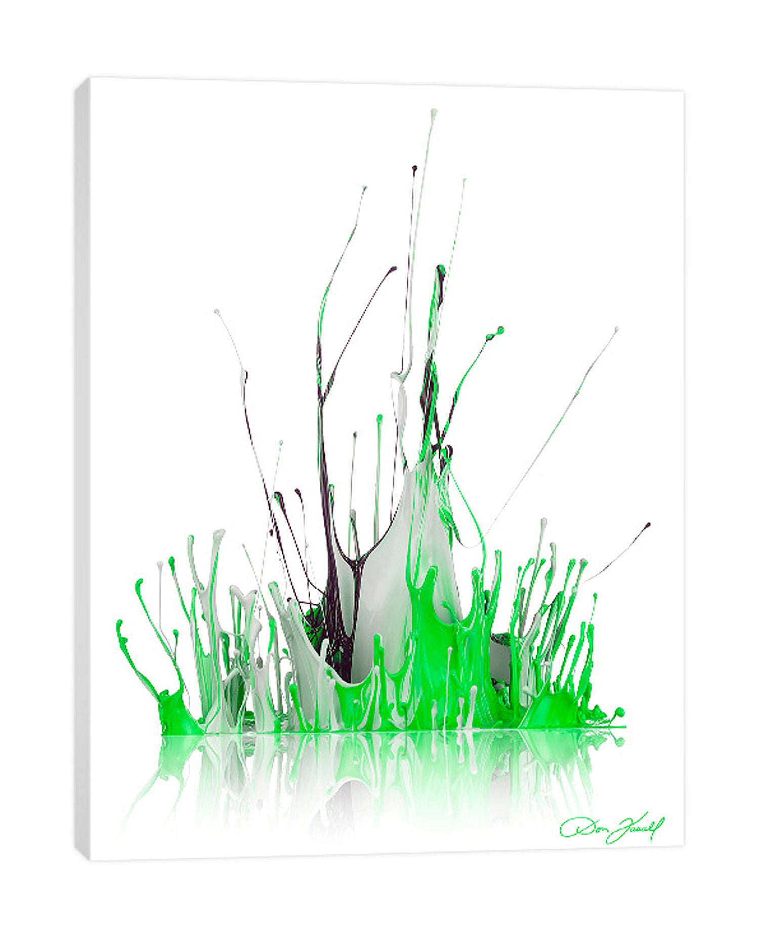 Don-Farrall,Modern & Contemporary,Abstract,absrtact,paint,drips,white,black,painting,green,Coral Pink,Tan White,Slate Gray,White
