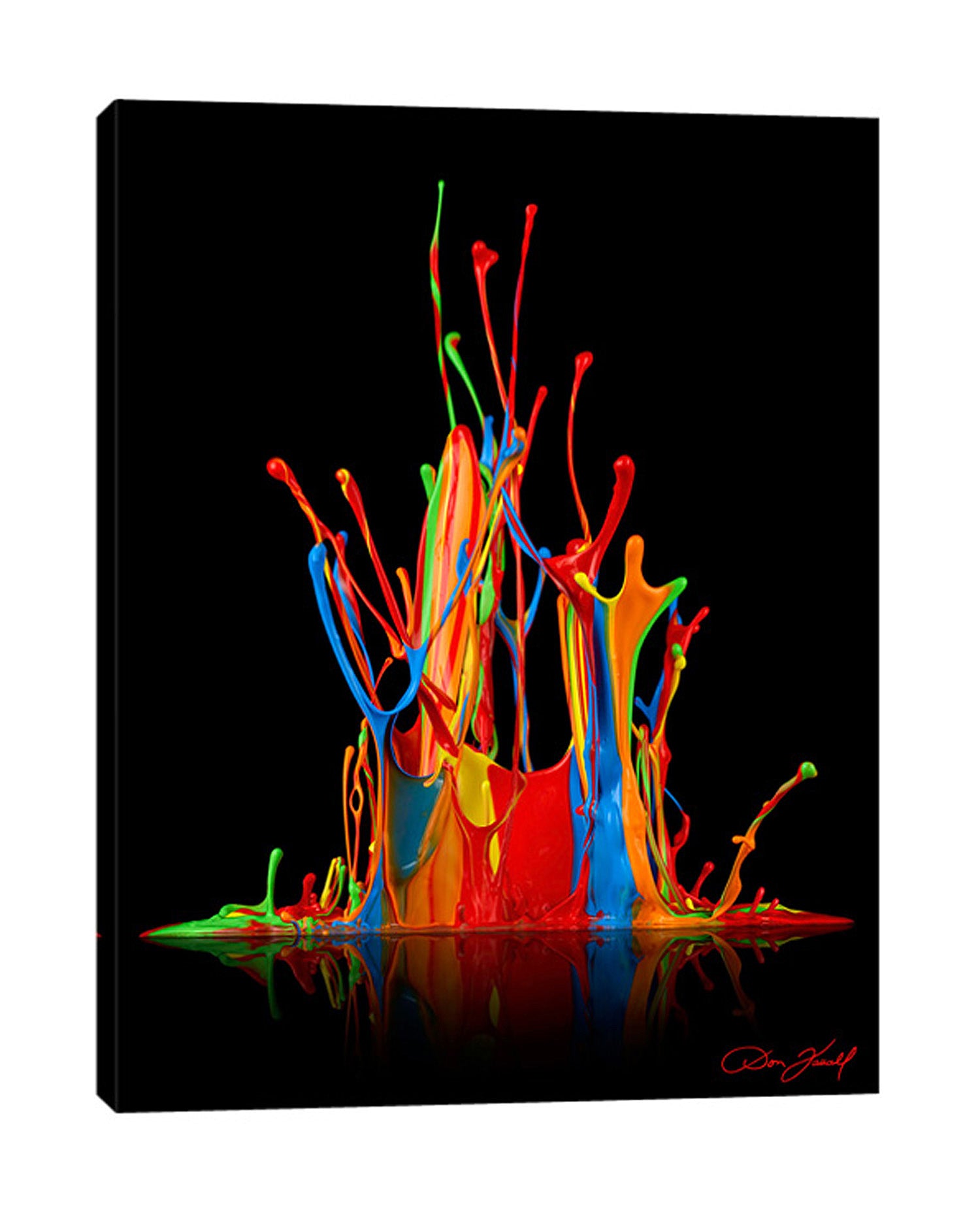 Don-Farrall,Modern & Contemporary,Abstract,absrtact,paint,drips,white,black,painting,green,red,orange,yellow,Red,Gray,Charcoal Gray,Blue,Tan Brown,Mint Green,Black