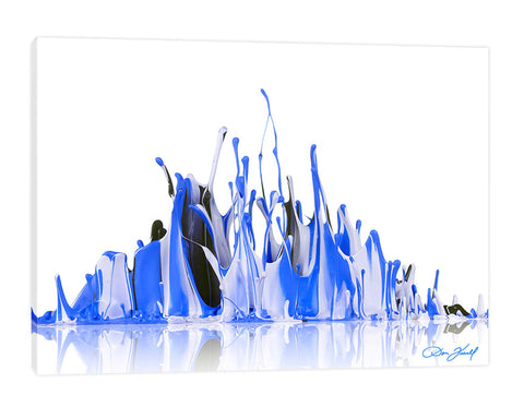 Don-Farrall,Modern & Contemporary,Abstract,absrtact,paint,drips,painting,blue,white,black,Tan Orange,Blue,White