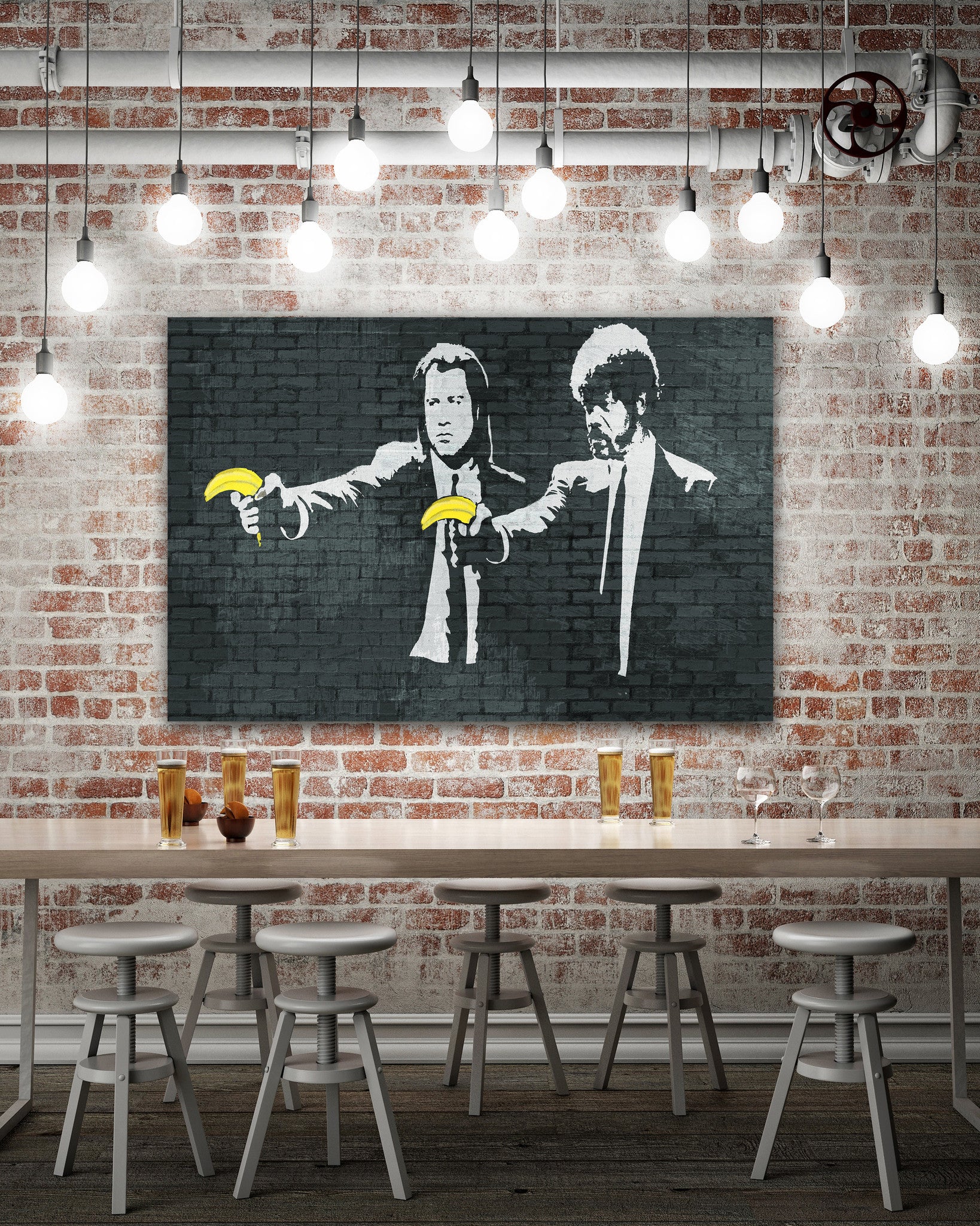 Pulp Fiction Bananas by Banksy - Gallery Wrapped Canvas Pulp Fiction Bananas by Banksy - Gallery Wrapped Canvas
