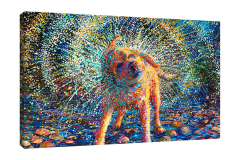 Iris-Scott,Modern & Contemporary,Animals,shaking dog,impressionism,animal,finger paint,splatters,animals,