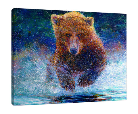 Iris-Scott,Modern & Contemporary,Animals,impressionism,animals,bears,water,splash,splatters,