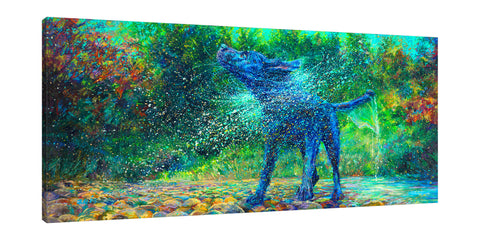 Iris-Scott,Modern & Contemporary,Animals,impressionism,animals,dogs,water,splash,splatters,