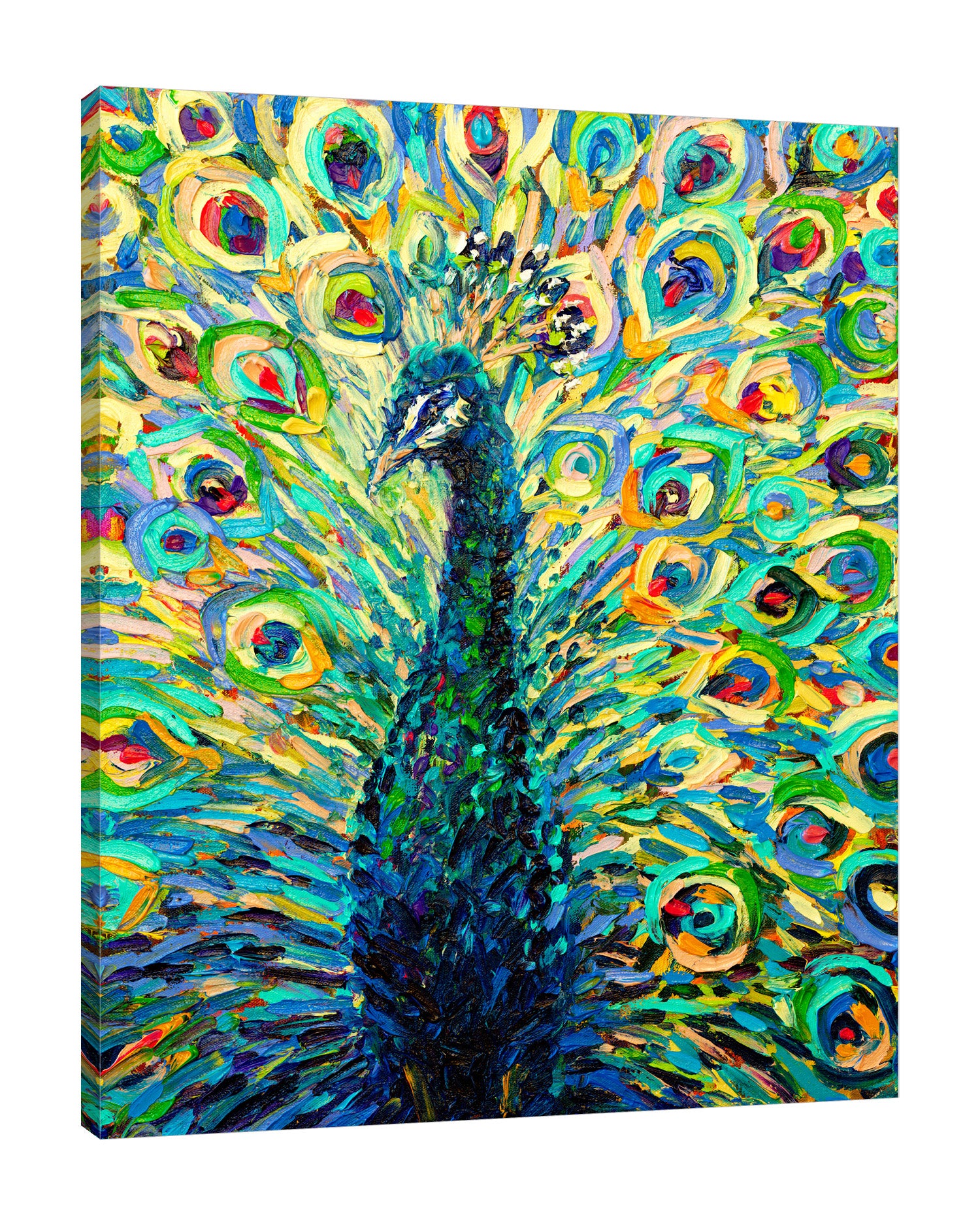 Iris-Scott,Modern & Contemporary,Animals,Impressionism,finger paint,animals,peacock,swirls,