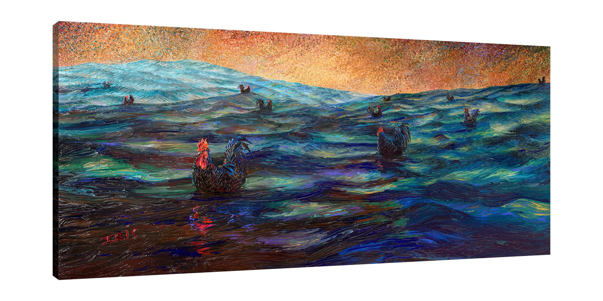 Iris-Scott,Modern & Contemporary,Animals,Landscape & Nature,Impressionism,finger paint,animal,bird,nature,surrealism,ocean,coastal,