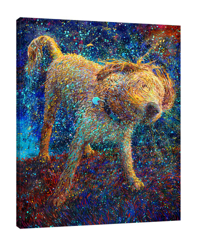 Iris-Scott,Modern & Contemporary,Animals,shaking dog,impressionism,animal,finger paint,animals,dogs,