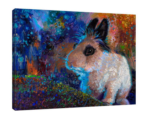 Iris-Scott,Modern & Contemporary,Animals,Landscape & Nature,Impressionism,surreal,finger paint,animal,nature,scenic,landscape,bunnies,rabbits,