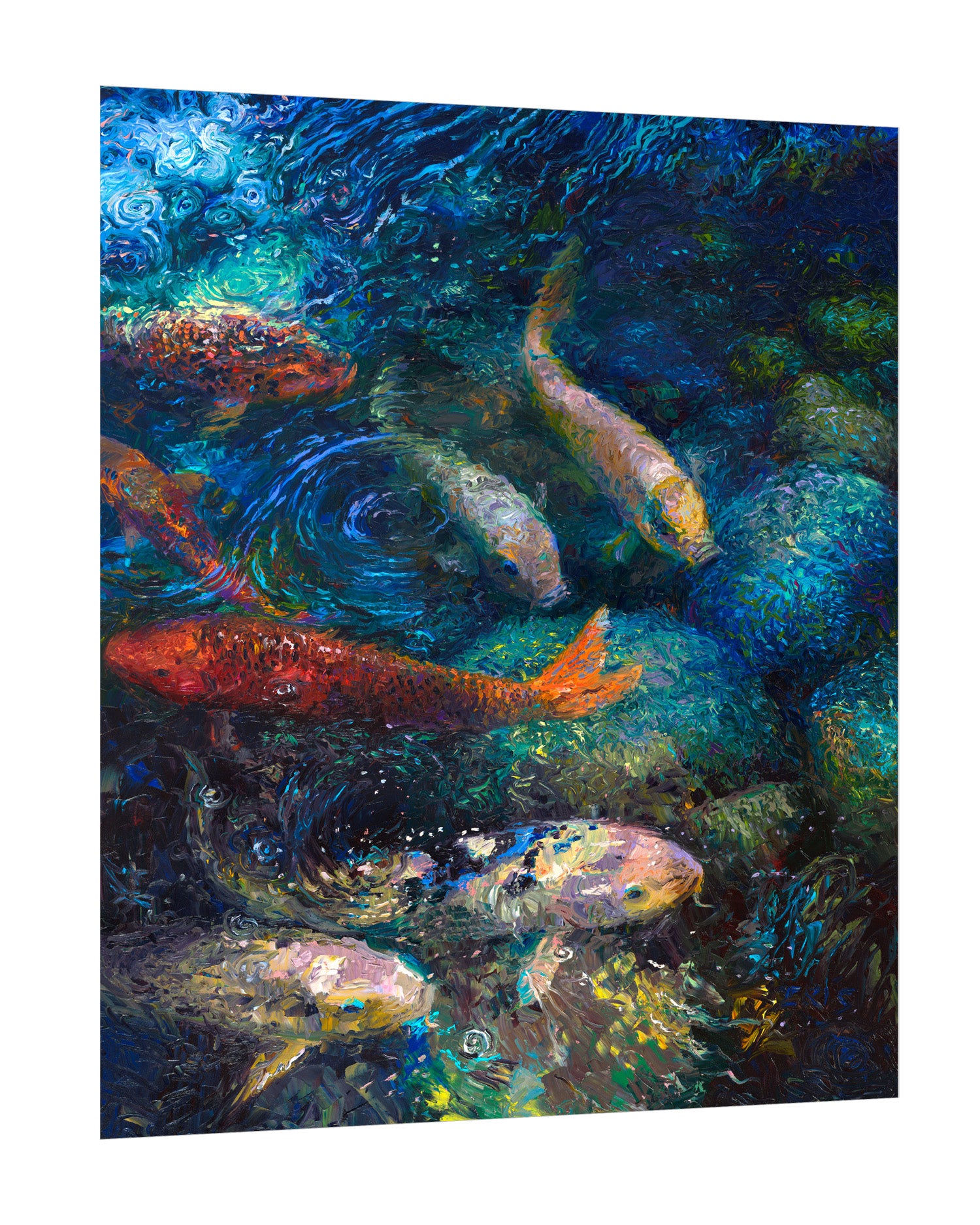 Iris-Scott,Modern & Contemporary,Animals,Landscape & Nature,Nautical & Beach,Impressionism,surreal,finger paint,animal,nature,ocean,nautical,fish,sea,